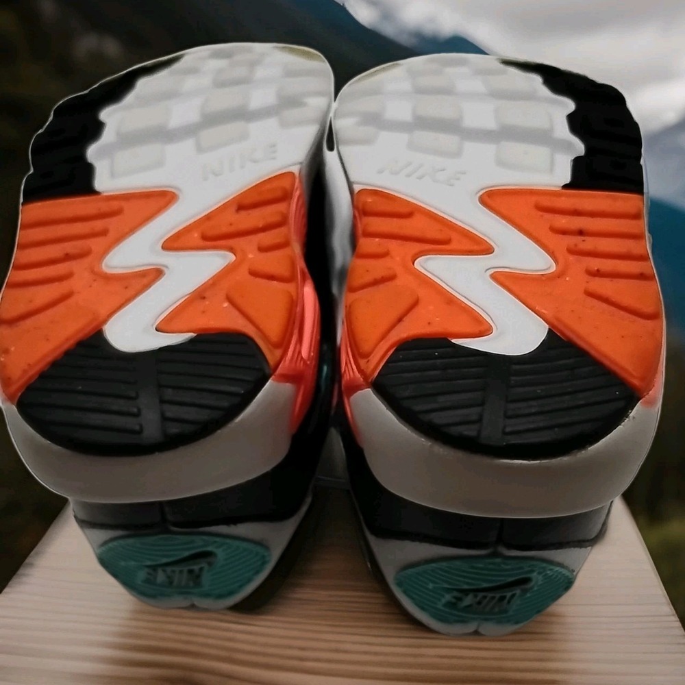 Nike Air Max 90 833417-013 Unisex Kids Sneaker White Black Orange Teal Pink 6C - Picture 3 of 8